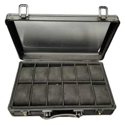 12 Slots Aluminum Jewelry Storage Box with Window, Clear Top Light Luxury Watch Case Organizer for Watches Briefcase