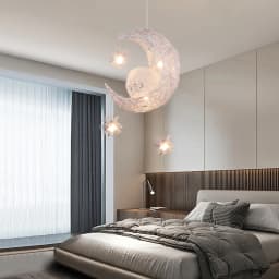 Modern Creative Pendant Light Moon Star Suspension Kids Bedroom Hanging Lamp Christmas Decorations For Home Fixture Lighting LED