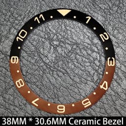 Sloping 38mm * 30.6mm Ceramic/Aluminum Blue Luminous Bezel GMT and Diving Watch Insert Fit for 40mm Watch Case Replacement Watch
