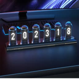 RGB Glow Tube Clock DIY LED Electronic Nightlights Silent Table Lamp Digital Watch Decoration for Home Desktop Decoration