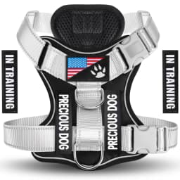 Reflective Dog Vest Harness with 5 PCS Patches Service Dog Harness Adjustable Soft Oxford Pet Harness