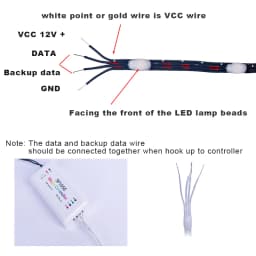 12V 4pin WS2815 Seed Pixel Light 4 Wires with Backup Data Wire Individually Addressable RGB Dreamcolor Christmas Fairy Lights