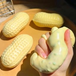 Buttery-Soft Peanut Crunchy Squishy Stress Ball Handmade Fidget Toy Squeeze Ball ASMR Sensory Toys for Adults