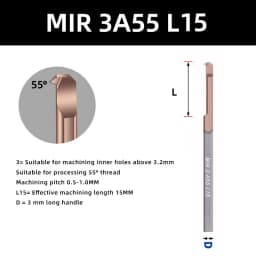 KaKarot MIR Boring Cutter for Threading Coated Carbide Mini Internal Lathe Turing Tool Copying Small Hole Tungsten Steel Alloy