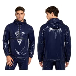 Mens Waterproof Sweatshirt Windproof Long Sleeve Front Kangaroo Pocket Hoodie Raincoat Hiking Camping Windbreaker Rain Jackets