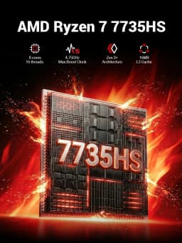 FIREBAT MINI PC A6 AMD Ryzen 7 7735HS 16GB DDR5 RAM 512GB SSD WIFI6 BT5.2 Windows 11 Portable Desktop MINI-PC Gaming Computer