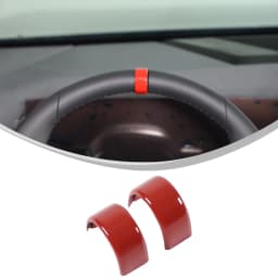2x ABS Red Plastic Car Steering Wheel Positioning Label Decorative Cover Suitable for BMW 5 Series G60 2024-2025 X3 G45 2025
