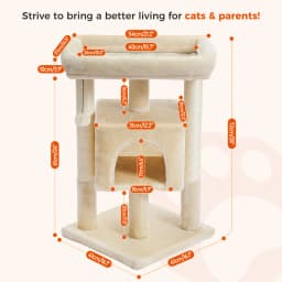 Cat Tree Tower for Indoor Cats with Private Cozy Cat Condo Double Large Perch with Scratching Posts for Kitten