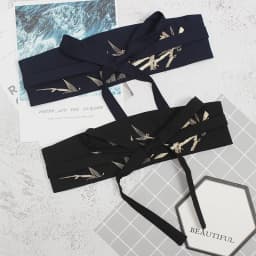 [EAM]  Black Embroidery Bandage Split Long Wide Belt Personality Women New Fashion Tide All-match Spring Autumn 2026 1Y820