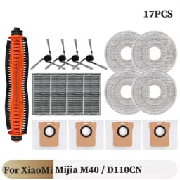 For Xiaomi Mijia M40 / D110CN Robot Vacuum Spare Parts Main Side Brush Hepa Filter Mop Cloth Dust Bag Accessories Replacement