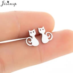 Cartoon Animal Earings Multiple Stainless Steel Cat Stud Earring for Women Girls Small Dog Paw Ear Studs Funny Jewelry Oorbellen