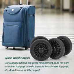 8Pcs Black Luggage Wheel Replacement with Screw Travel Suitcase Wheel Replacement Suitcase Parts 55mm Axles Caster Repair Kit