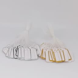500pcs DIY Handwriting Price Paper Label Rectangular Tie String Jewelry Clothes Display Merchandise Price Tags Card Silver/Gold