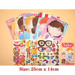 9 Styles Children Kids Make Your Own Faces Stickers Creative DIY Puzzle Games Princess Animals Dinos Girls Boys Party Favor Gift