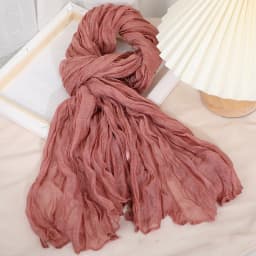 Solid Color 180*90cm Cotton Linen Scarf Retro Autumn Winter New Warm Silk Pleated Retro Thin Long Strip Shawl Men and Women's