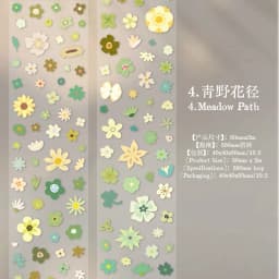 Journal GO 5cmx2m Small Flower Tale Tape Stickers for Collage Junk Journal Scrapbooking Decoration Tiny Floral Stickers