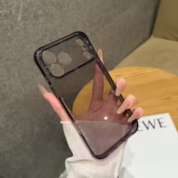 Luxury Glitter Bling Clear Phone Case for Apple iPhone 18 17 16 15 Pro Max Hard Transparent Lens Protect Soft Bumper Cover Funda