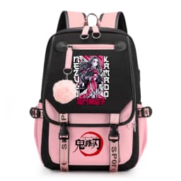 Kids Anime School Backpack Demon Slayer Pattern Casual Daypack for Girls Students Book Bag