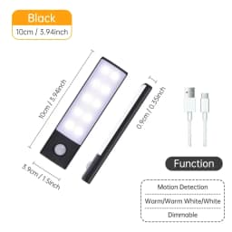 10/20/30/40/50CM Under Cabinet Led Light Sensor Movement Rechargeable Wireless Led Lamp Night Light Cupboard Bedroom Wardrobe