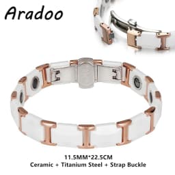 Ceramic Titanium Steel Hematite Magnetic Therapy Bracelet Strap Buckle Adjustable Bracelets With Regulator