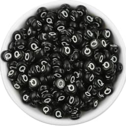 7x3.5mm Black Acrylic Beads Flat Round Pick Letters Loose Alphabet Spacer Beads Supplies For Jewelry Making Bracelets Accessory