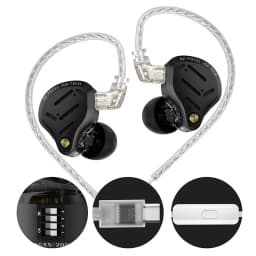 KZ Pisces Dual Dynamic Drive Unit Earphones With Sound Adjustment Switch Two Versions In Ear Earbuds