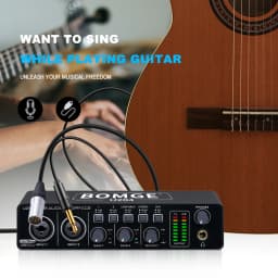 BOMGE U204 USB Audio Interface for Mac 32Bit/192kHz Podcasting Streaming for Vocalist Producer with 48V Phantom