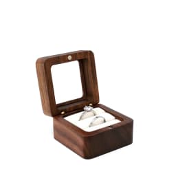 Black Walnut Solid Ring Box Single Double Ring Box Earrings Box Cufflinks Box Vintage Wooden Ring Box Exquisite Gift Box