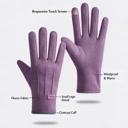 Women Winter Touchscreen Gloves With Fleece Lining Windproof Keep Warm Running Gloves Thermal Outdoor Sports Cycling Mittens