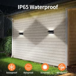 intelamp 2 Pack Outdoor Solar Wall Lights Dusk To Dawn Fence Deck Patio Light 3 Colors Mode With Remote For Wall Terraces Fences