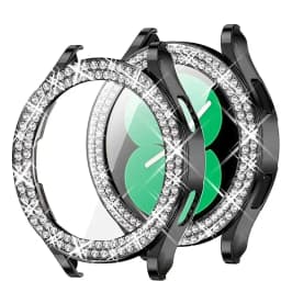 Bling Case for Samsung Galaxy Watch 6 4 Case 40mm 44mm Accessories Fashion Two Rows Diamond bumper Galaxy Watch 5 6 40 mm Cover