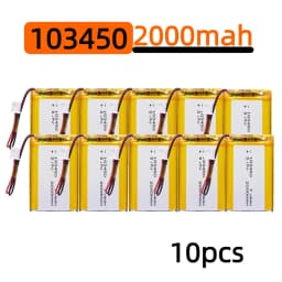 103450 3.7V 2000mAh Polymer Lithium Rechargeable Battery JST PH 2.0mm 2Pin Plug for Camera GPS Navigator MP5 Bluetooth Headset