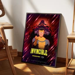 I-Invincible Cartoon Self-adhesive Art Poster Fancy Wall Sticker for Living Room Bar Decoration Vintage Decorative Painting