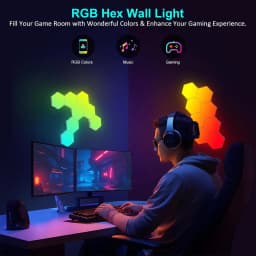 20/12/8 Pack Hexagon Lights Wall RGB Panel Smart APP Hexagonal Modular Gaming Light Music Sync Honeycomb Shape Hexagonl Light