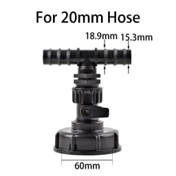 S60 Coarse Thread IBC Tank Tap Elbow PE Pipe Connector X 16mm 1/2'' 3/4'' Water Coupling Garden Hose Faucet Connector
