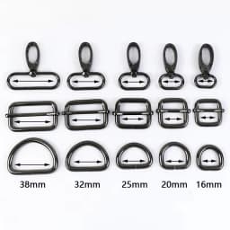 5Sets 20/25/32/38mm Metal D Ring Swivel Lobster Buckle for Bag Webbing Strap Hook Dog Collar Adjust Slider Clasp Sewing Hardware