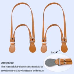 1 Pair of Multifunctional Hand Stitched Sewn Leather Bag Straps Handles Replacements for Single Shoulder Held Bags Accessories