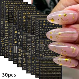 30 Sheets Christmas Nail Art Stickers Self Adhesive 3D White Snowflake Nail Decals Xmas Nail Supplies Christmas Manicure Sliders