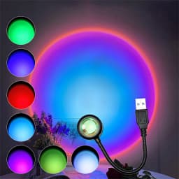 USB LED Sunset Lamp Projector Night Light Golden Hour Photography Wall Decor Living Room Bedroom Home Atmosphere Ambient Light