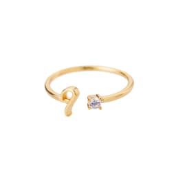 Zircon Tiny Initial Letter Rings For Women Stainless Steel A-Z Letters Adjustable Ring Female Christmas Aesthetic Jewelry Gift