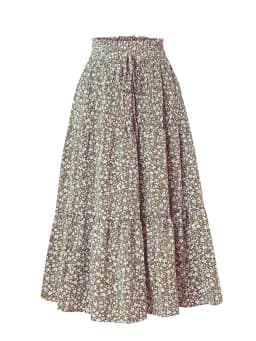 Women's Summer Solid Color Bohemian A-line Midi Skirts 2025 New Female Vacation Casual Loose Faldas