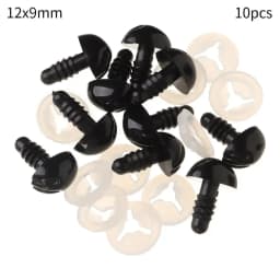 10Pcs Plastic Black Oval Safety Noses Doll Animal Dog Noses for Bear Stuffed Toys DIY Craft Wool Felting Accessories