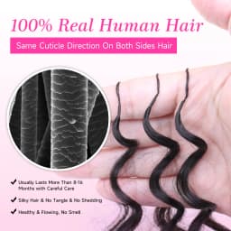 Miracle Knots Deep Curly Feather Crochet 100% Human Hair Invisible Knots Pre Looped Feathered Crochet Human Hair Pre Braided 1B Natural Colored Boho Braids Deep Wave Hair Weave Bundles Remy Human Hair Extensions Free Shipping