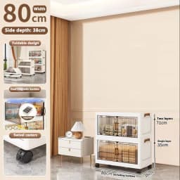 Heavy Duty Foldable Storage Cabinet with Wheels – Multi-layer Baby Wardrobe & Toy Organizer for Bedroom, Space-Saving for Kids