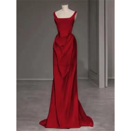 Customized Simple Square Neck Spaghetti Strap Satin Charming Wedding Dresses 2026 A-line Court Train Bride Gowns Evening Dress