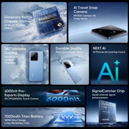 EU Version realme GT 7 5G Smartphone Mediatek Dimensity 9400e Chipset 6.78inches AMOLED 7000mAh 120W Fast Charging