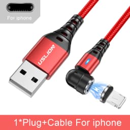USLION 540 Rotate 3A Magnetic Cable Fast Charging Micro USB Type C Cable For iPhone Xiaomi Samsung Charger Wire Cord USB Cable