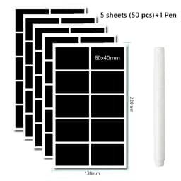 Haile 10-100pcs Waterproof Chalkboard Labels Spice Organizer Label for Household Kitchen Jars Blackboard Stickers With White Pen