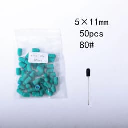 50PCS Green Nail Sanding Caps Bands With Rubber Drill Polishing Nail Art Rotating Remove Burrs Manicure Pedicure Accessory Tool