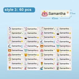Name Sticker Custom Waterproof Kawaii Decals Personalized First Name Label for Children School Stationery Bottle Tag